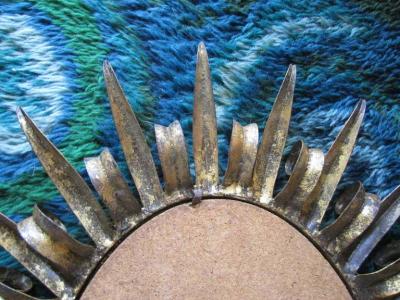 Magnificent Jere Style Eyelash Starburst Gilded Gold Mirror Hollywood Regency