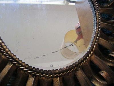 Magnificent Jere Style Eyelash Starburst Gilded Gold Mirror Hollywood Regency