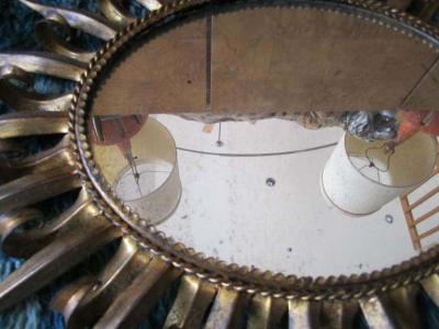 Magnificent Jere Style Eyelash Starburst Gilded Gold Mirror Hollywood Regency