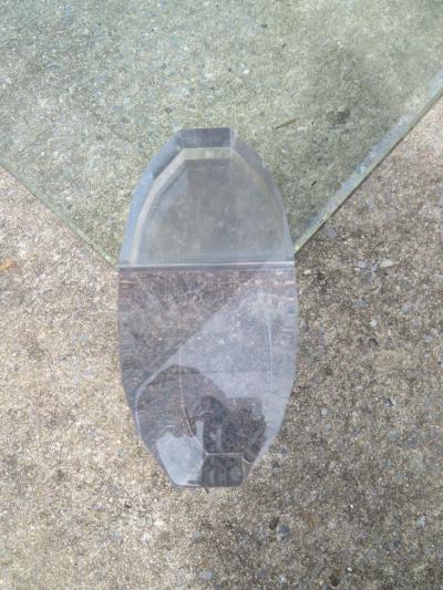 Magnificent Karl Springer Style Faceted Lucite Pillar Coffee Table Midcentury