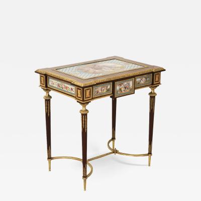 Magnificent Lady s Table With Porcelain Panels In The Manner Of Adam Weisweiler
