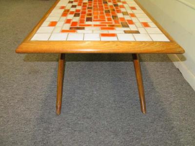 Magnificent Tile Top Coffee Table Mid Century Modern