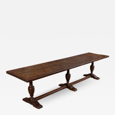 Magnificent Walnut Trestle Table Italian or Possibly English