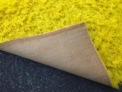 Magnificent XL Room Size Canary Yellow Shag Pile Rug Circa 60s