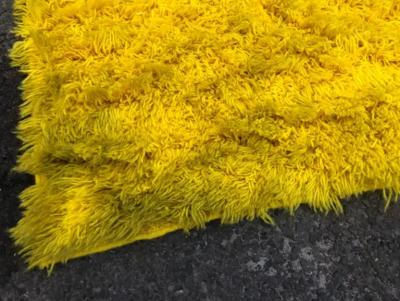 Magnificent XL Room Size Canary Yellow Shag Pile Rug Circa 60s