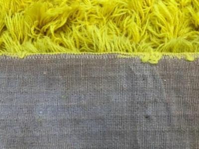 Magnificent XL Room Size Canary Yellow Shag Pile Rug Circa 60s