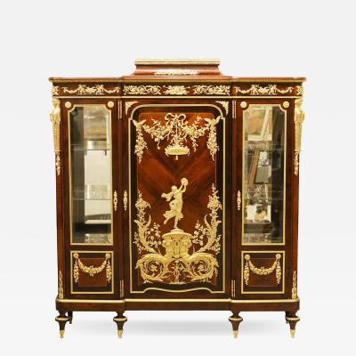 Mahogany And Gilt Bronze Display Cabinet Francois Linke France