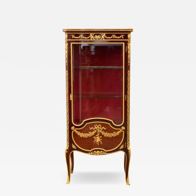 Mahogany And Gilt Bronze Display Cabinet In The Style Of Sormani France
