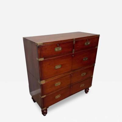 Mahogany Campaign Chest on Chest as a Cabinet