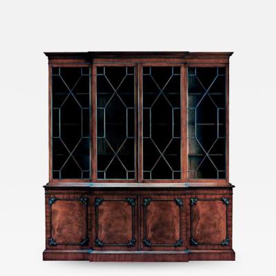 Mahogany Chippendale Style Breakfront Bookcase