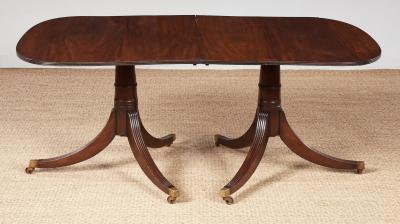 Mahogany Double Pedestal Reeded Edge Dining Table