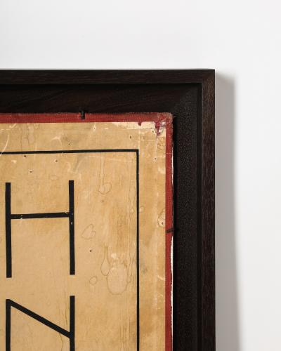 Mahogany Framed Letter Chart from a Boston Public School United States c 1950