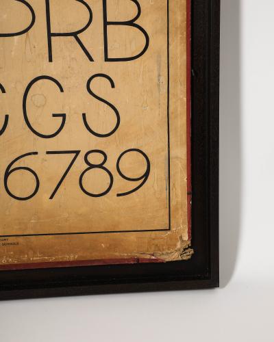 Mahogany Framed Letter Chart from a Boston Public School United States c 1950