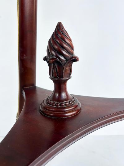 Mahogany Giltwood Pedestals with Carved Tassels Tesselated Stone Tops a Pair