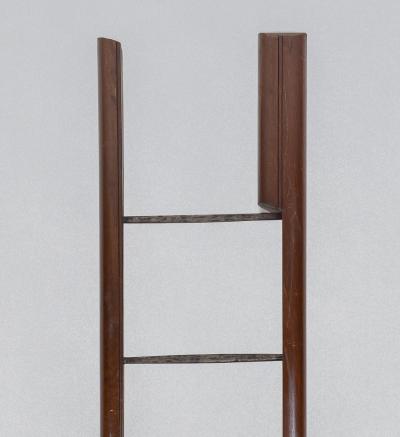 Mahogany Library Pole Ladder with Steel Rungs