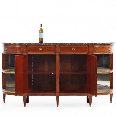 Mahogany Louis XVI Marble Top French Sideboard C 1880