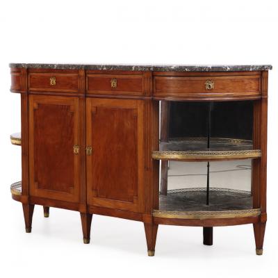 Mahogany Louis XVI Marble Top French Sideboard C 1880