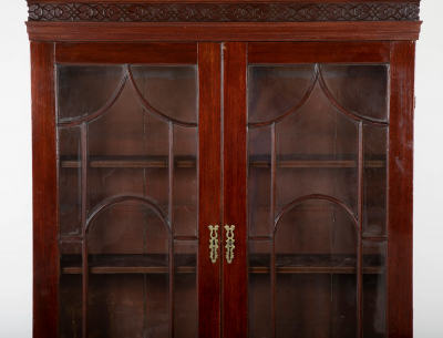 Mahogany Pediment Top Two Part Secretary