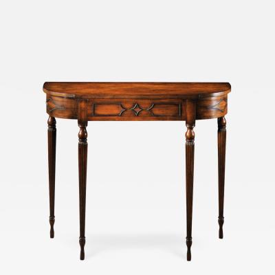 Mahogany Sheraton Style Bow End Console Table