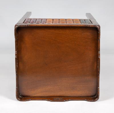 Mahogany Tray Top Book Spine Side Table