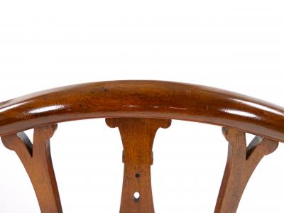 Mahogany Wood Frame Upholstered Hepplewhite Style Ten Dining Chair Set