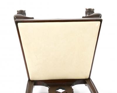 Mahogany Wood Framed 8 Chippendale Style Dining Chairs