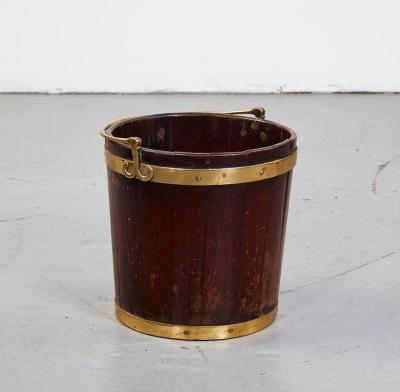 Mahogany and Brass Bucket