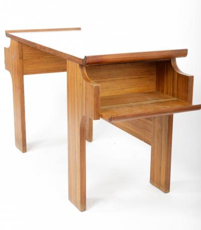 Mahogany and Laminate Modernist Desk Italy c 1950