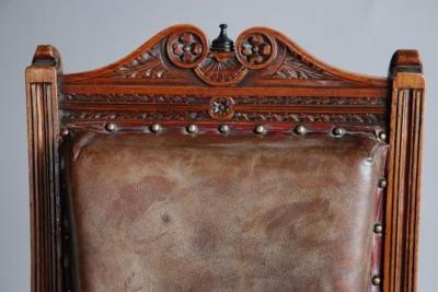 Mahogany and leather large childs armchair