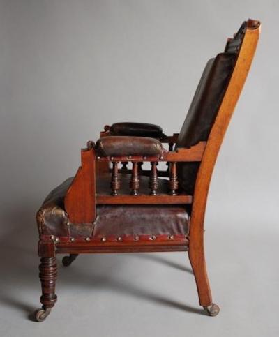 Mahogany and leather large childs armchair