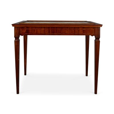 Mahogany sycamore and silk marquetry inlay centre table