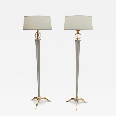 Maison Arlus 2 Fine French 1950s Floor Lamp by Arlus
