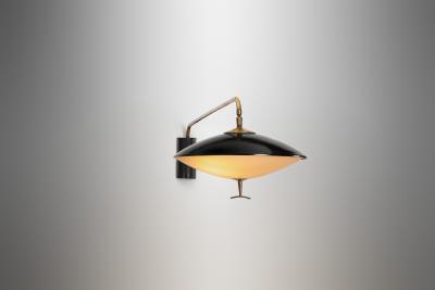 Maison Arlus Adjustable Black Lacquered Metal Wall Light by Maison Arlus France ca 1950s