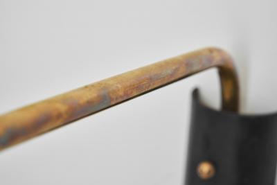 Maison Arlus Adjustable Black Lacquered Metal Wall Light by Maison Arlus France ca 1950s