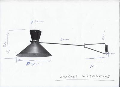 Maison Arlus Arlus foldable wall light France circa 1950