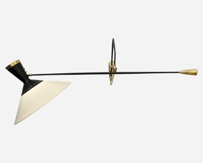 Maison Arlus Large wall light with counterweight Maison Arlus Paris France circa 1950