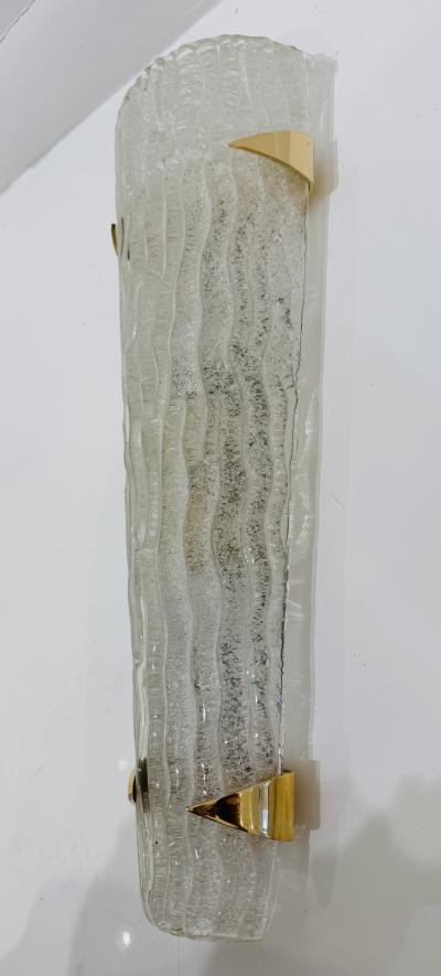 Maison Arlus Pair of Large French Arlus Murano Glass 1950 Mid Century Wall Lamps