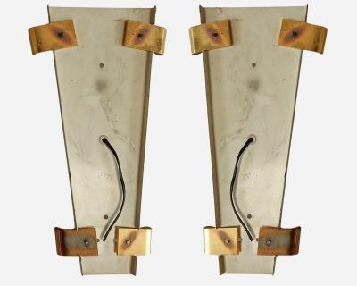 Maison Arlus Pair of glass lighting sconces Editions Maison Arlus Paris France circa 1960