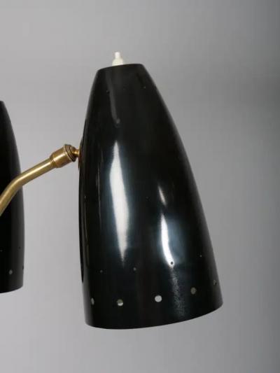 Maison Arlus Rare Arlus Three shade Articulated Floor lamp France c1950