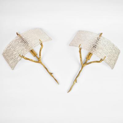 Maison Arlus Rare pair of wall lights