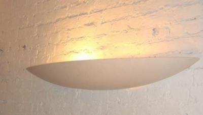 Maison Arlus Two Very Long French Mid Century Modern Plaster Wall Sconces Attributed to Arlus