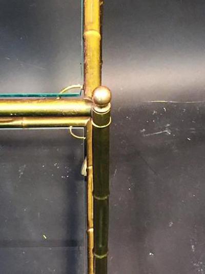 Maison Bagu s Brass Bamboo Bar Cart in the manner of Bagues