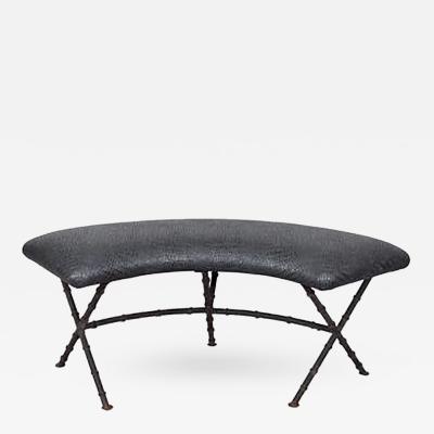 Maison Bagu s Fantastic Maison Bagues Style Pewter Metallic Alligator Skin Bench