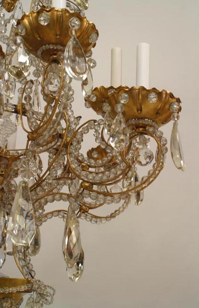 Maison Bagu s French 1920s Gilt Metal Chandelier