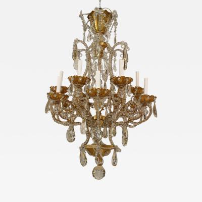 Maison Bagu s French 1920s Gilt Metal Chandelier