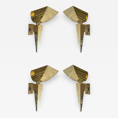 Maison Bagu s Maison Bagu s Rare Documented Set of Four Neoclassic Gold Bronze Torch Sconces