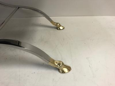 Maison Bagu s Maison Bagues Iron and Bronze Tufted Bench in Mohair Fabric