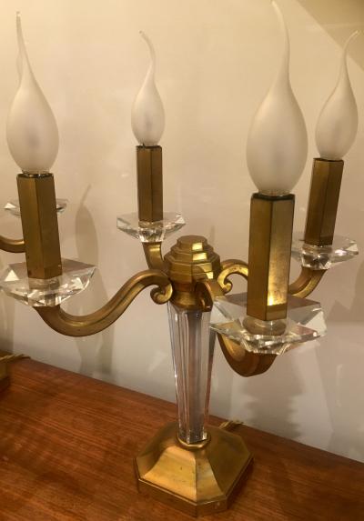 Maison Bagu s Maison Bagues Refined 4 Light Pair of Gold Bronze Candlestick
