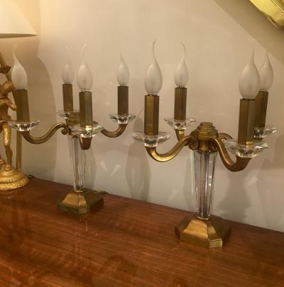 Maison Bagu s Maison Bagues Refined 4 Light Pair of Gold Bronze Candlestick