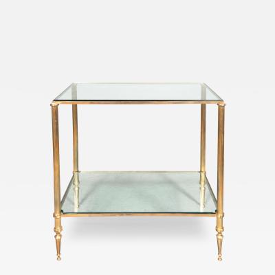 Maison Bagues Style Brass and Glass Table